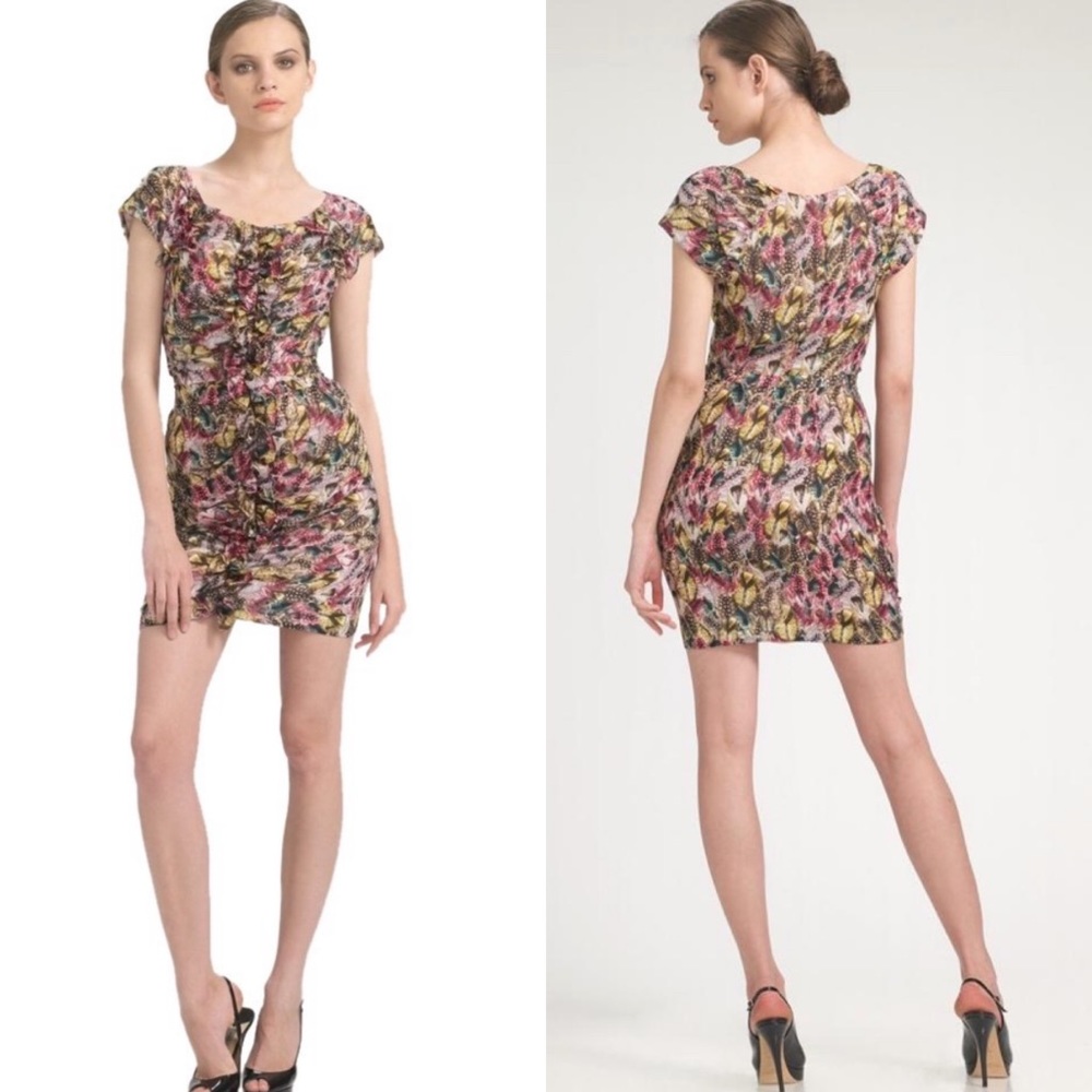 Anthropologie Leifsdottir Silk Feather Dress